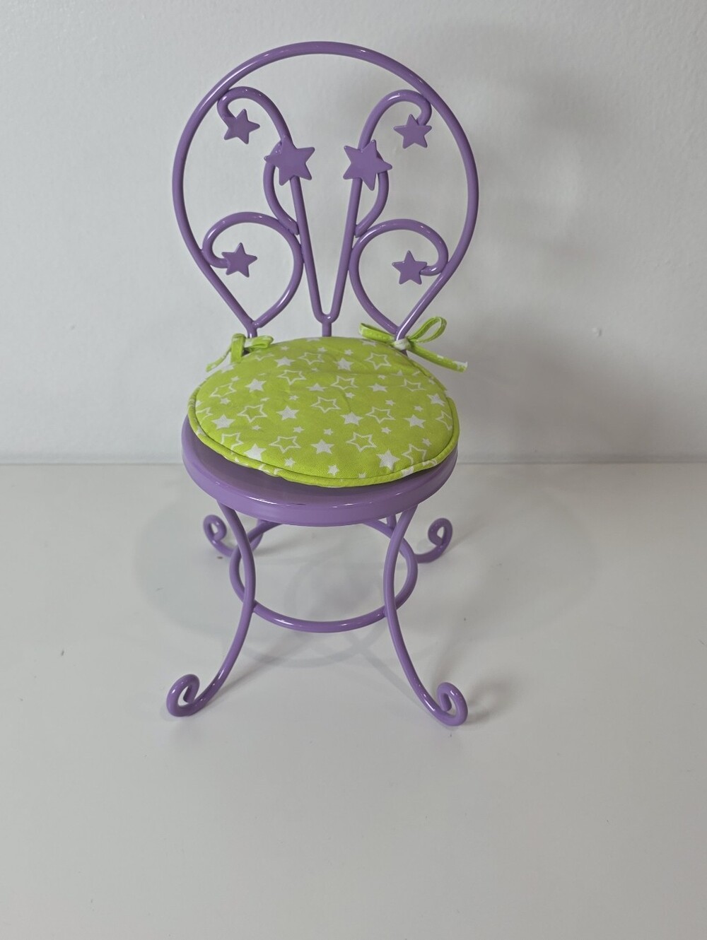 American Girl Doll McKenna Loft Bed Purple Metal Chair with Seat Cushion
